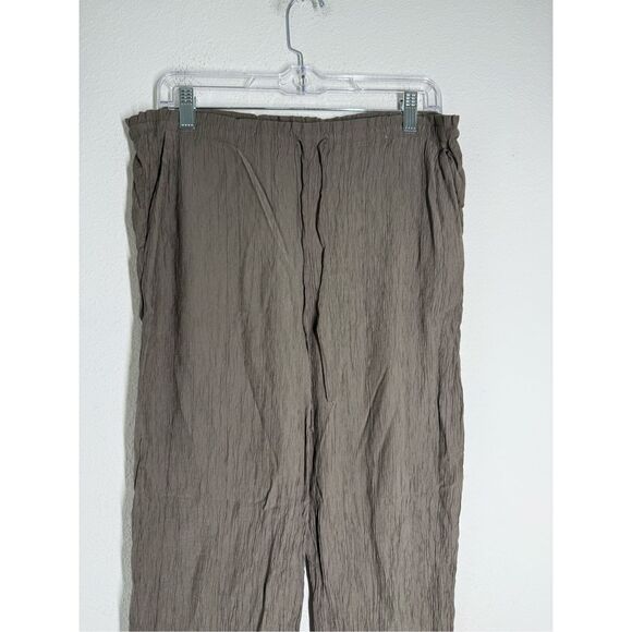 Zara Women's Suit Trousers Sz M Green Tapered Dress Pants Crumpled fabric - Picture 2 of 15